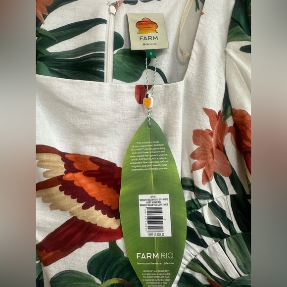 FARM Rio Off-White Midnight Macaw Fiesta Midi Dress - Picture 4 of 8